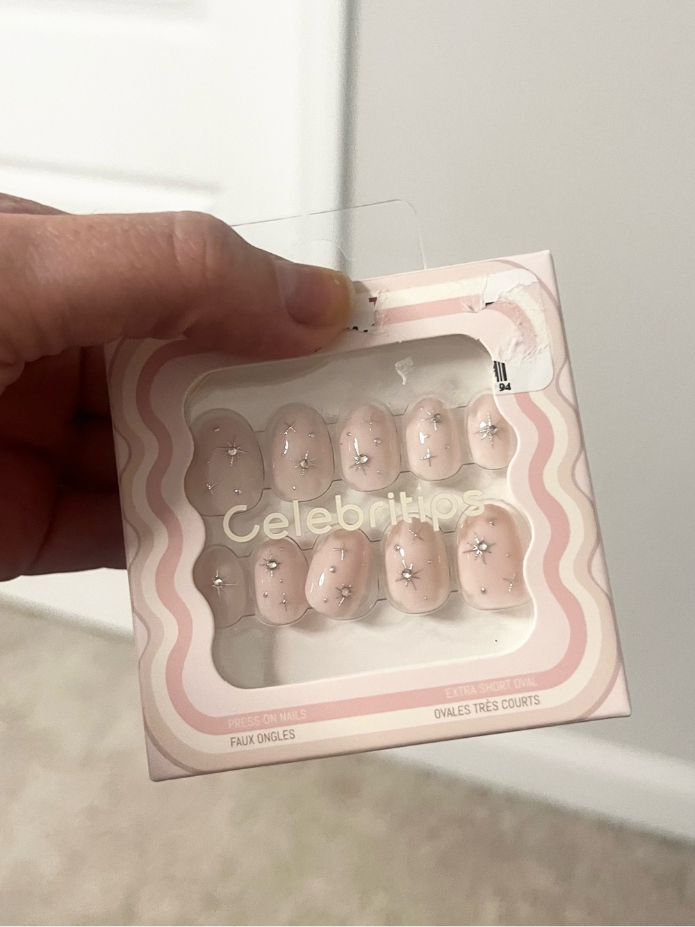Ulta Beauty Pink Rhinestone Faux Nails Set